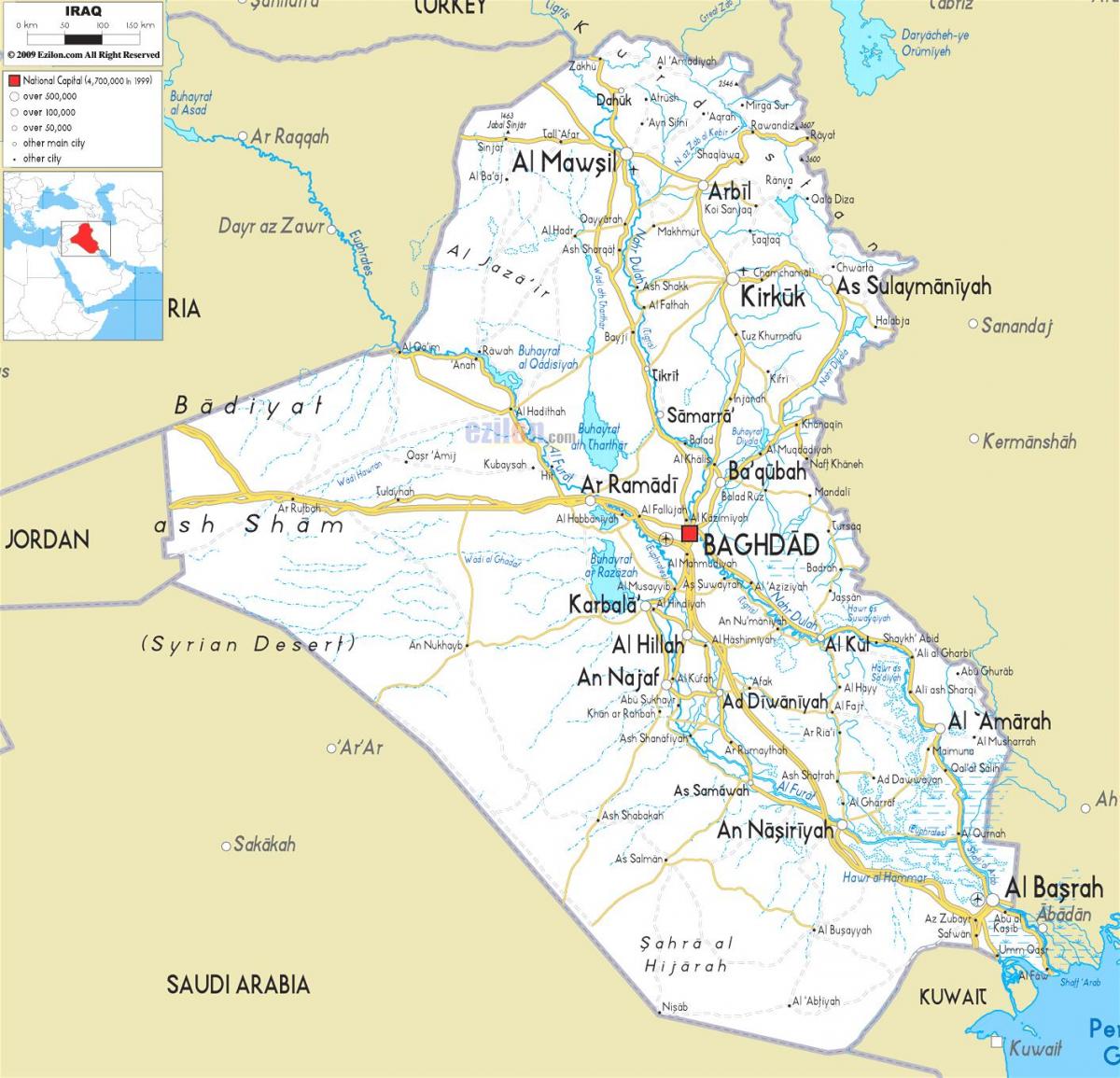 Karte von Irak Fluss