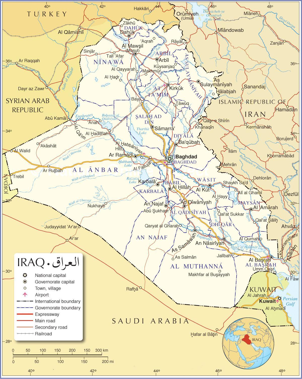 Landkarte von Irak-Straßen