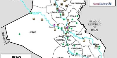 Karte der Flughäfen in Irak