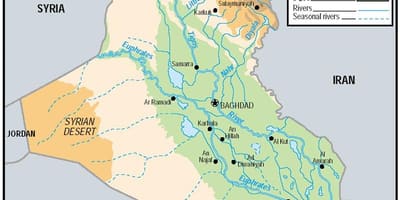 Karte von Irak Höhe
